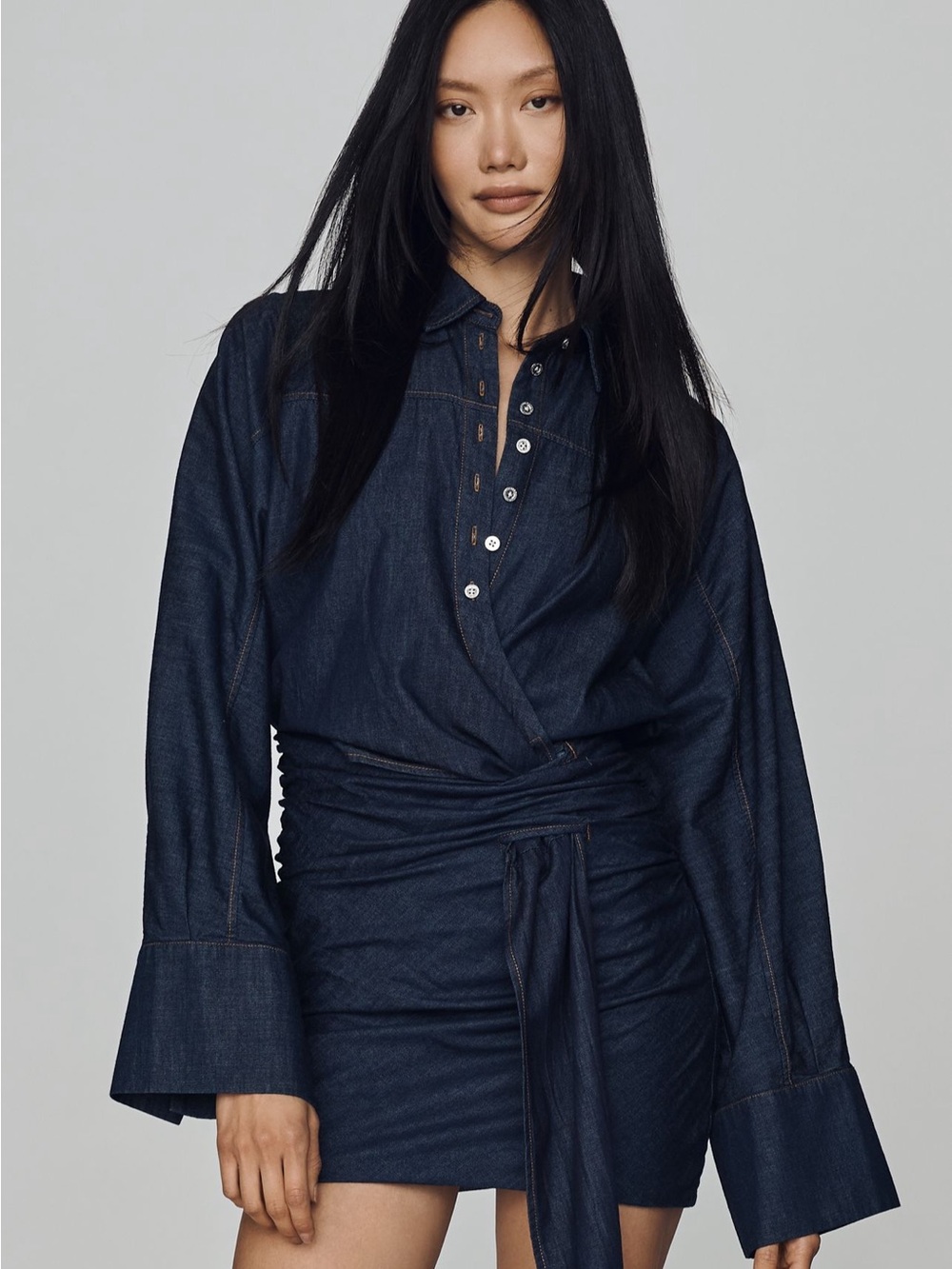 7 For Mankind 100% Cotton Collared Mini Dress